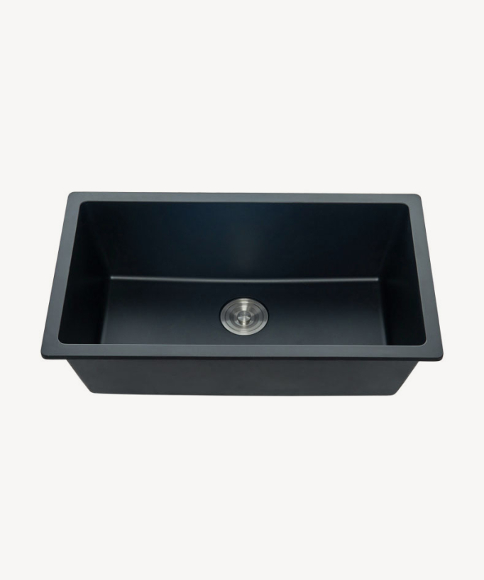 Evier de cuisine 790 mm - granit noir mat - Arum