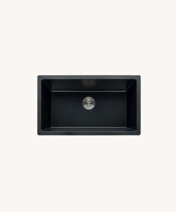 Evier de cuisine 790 mm - granit noir mat - Arum