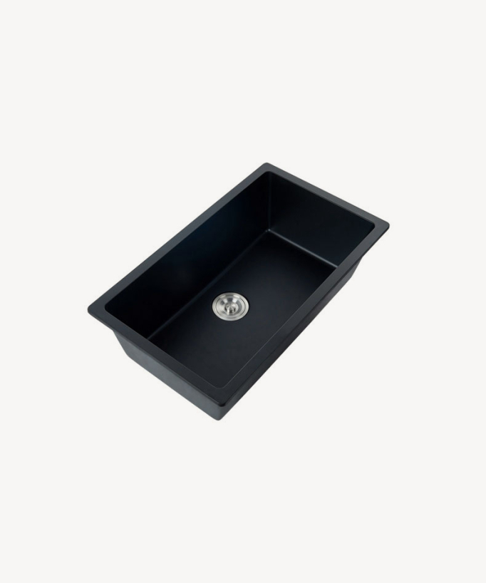 Evier de cuisine 790 mm - granit noir mat - Arum