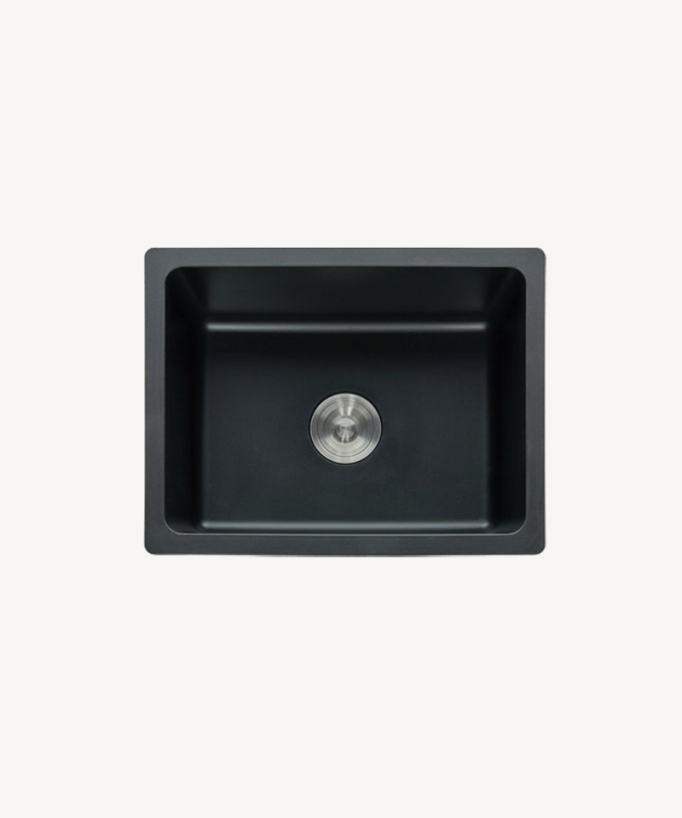 Évier simple 560 mm - granit noir - Kalmie
