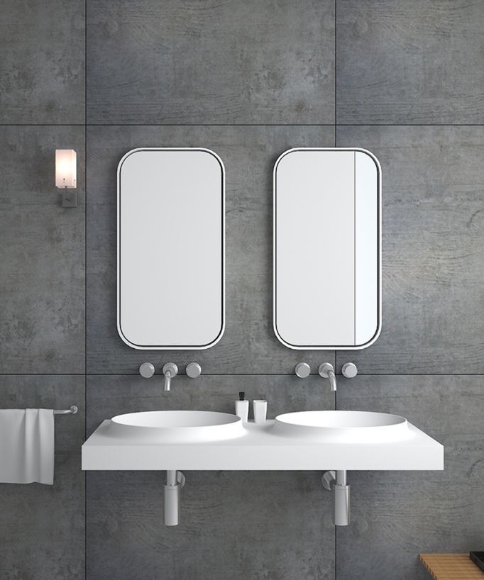 Lavabo rettangolare sospeso Bianco opaco - Mongala