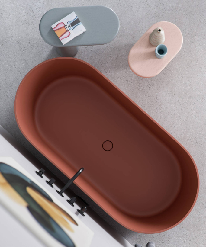 Ovo - Baignoire îlot ovale Terracota