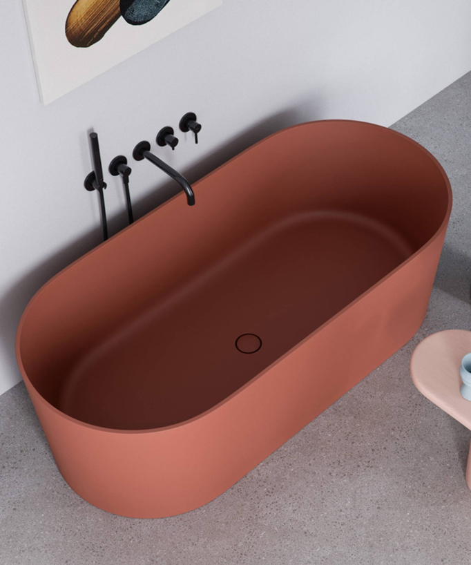 Ovo - Baignoire îlot ovale Terracota