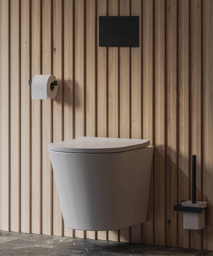 Tampa -  Cuvette de wc murale avec abattant frein de chute Blanc brillant