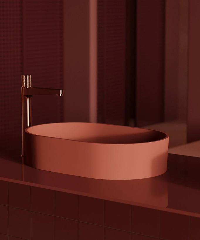 Ovo - Lavabo da appoggio Terracotta