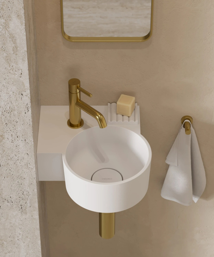 Ovo - Lavamani sospeso rotondo - Bianco opaco