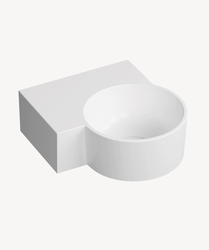 Ovo - Lavamani sospeso rotondo - Bianco opaco