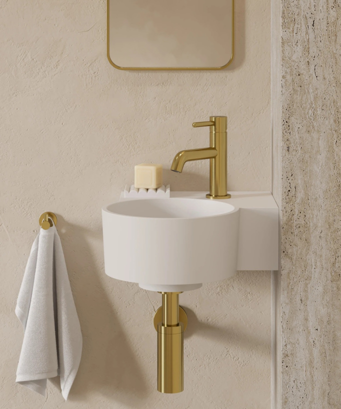 Ovo - Lavamani sospeso rotondo - Bianco opaco