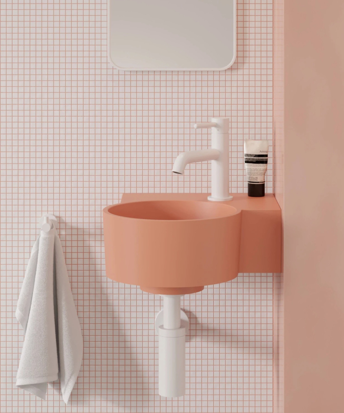 Ovo - Lavamani sospeso rotondo - Corallo