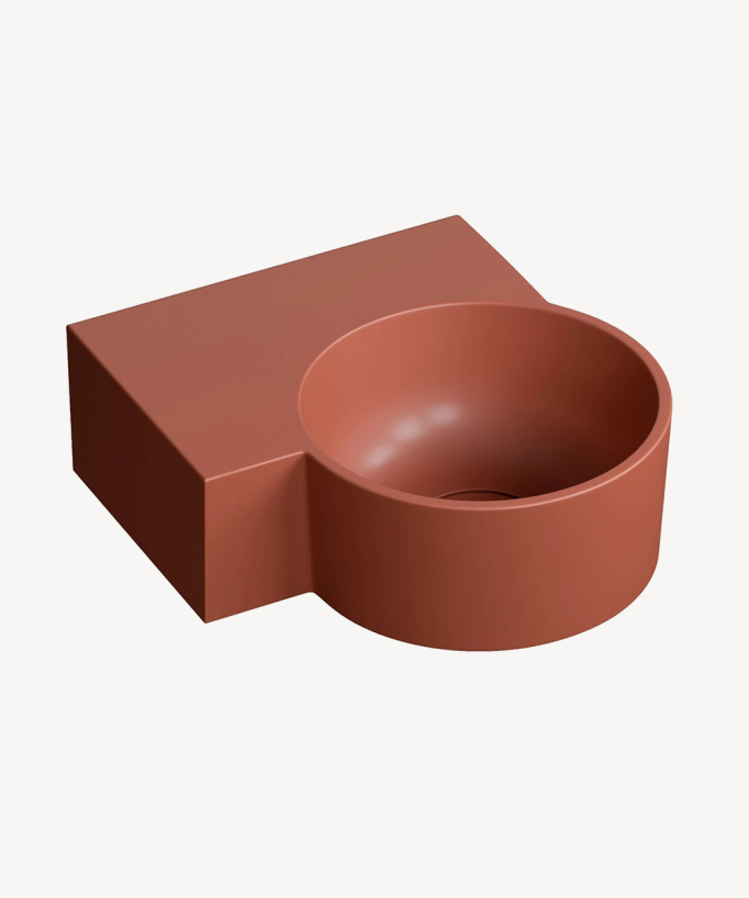 Ovo - Lavamani sospeso rotondo - Terracotta