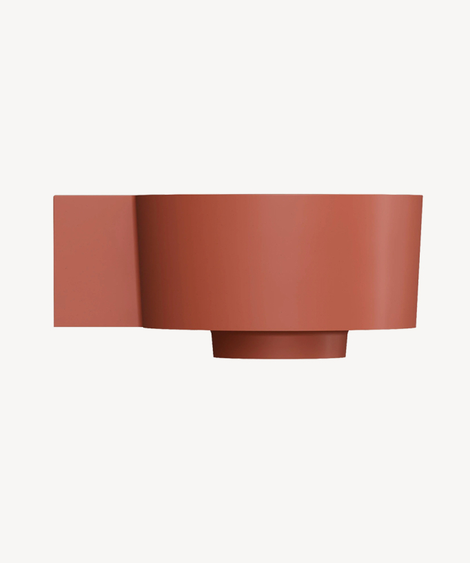 Ovo - Lavamani sospeso rotondo - Terracotta