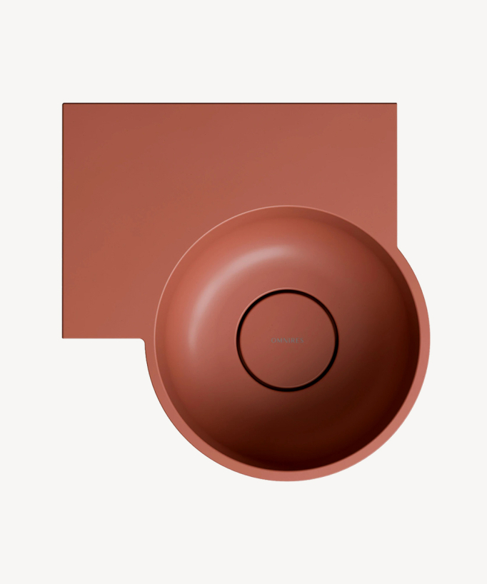 Ovo - Lavamani sospeso rotondo - Terracotta