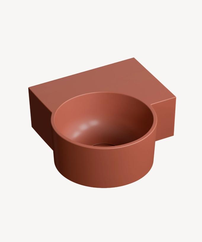 Ovo - Lavamani sospeso rotondo - Terracotta