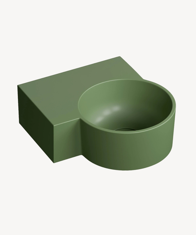 Ovo - Lavamani sospeso rotondo - Verde Oliva