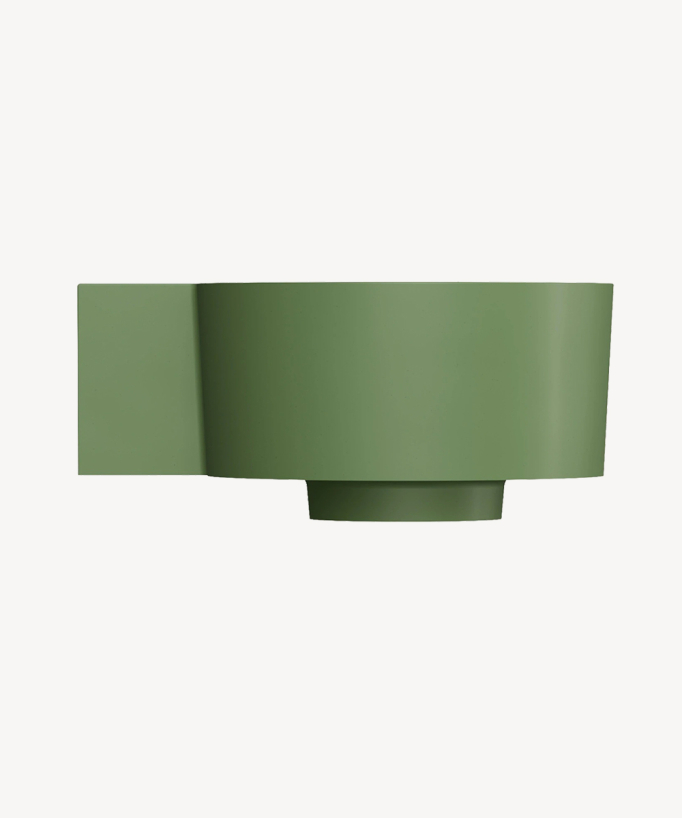 Ovo - Lavamani sospeso rotondo - Verde Oliva