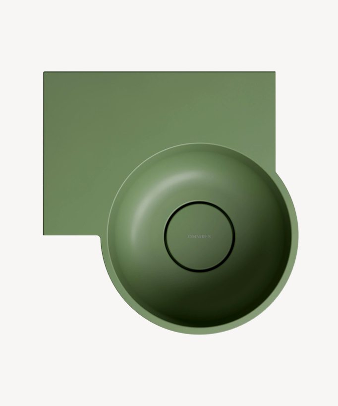Ovo - Lavamani sospeso rotondo - Verde Oliva