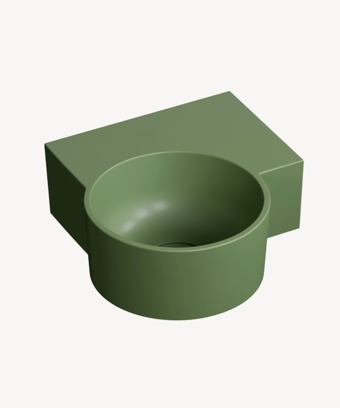 Ovo - Lavamani sospeso rotondo - Verde Oliva