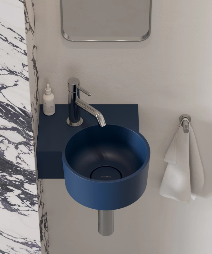 Ovo - Lavamani sospeso rotondo - Blu