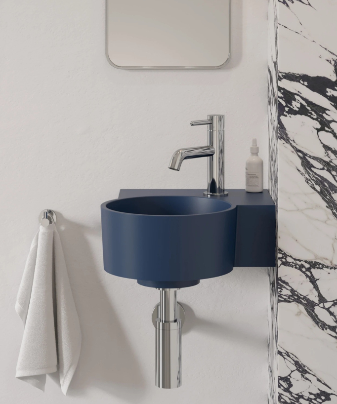 Ovo - Lavamani sospeso rotondo - Blu