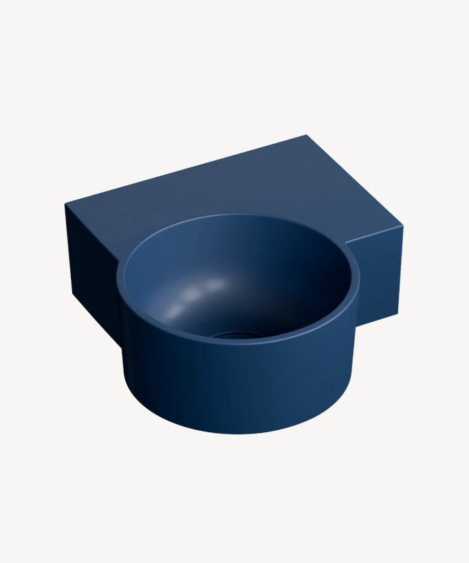 Ovo - Lavamani sospeso rotondo - Blu