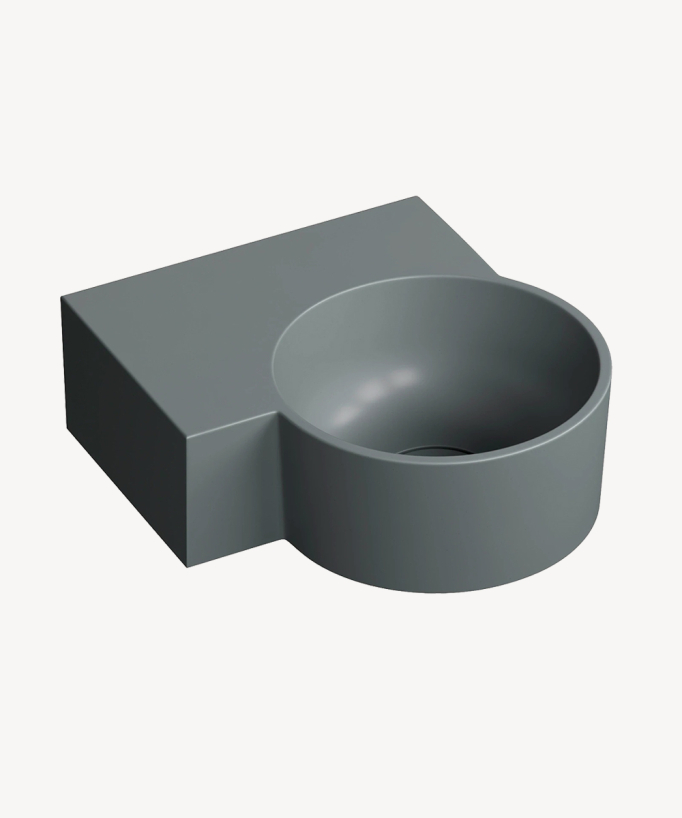 Ovo - Lavamani sospeso rotondo - Grigio