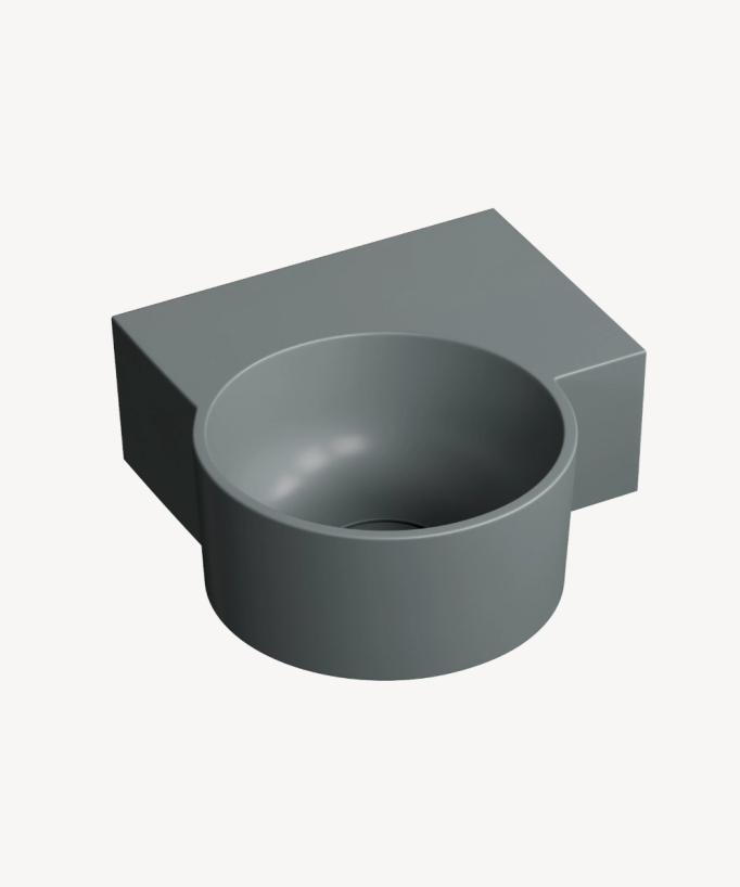 Ovo - Lavamani sospeso rotondo - Grigio