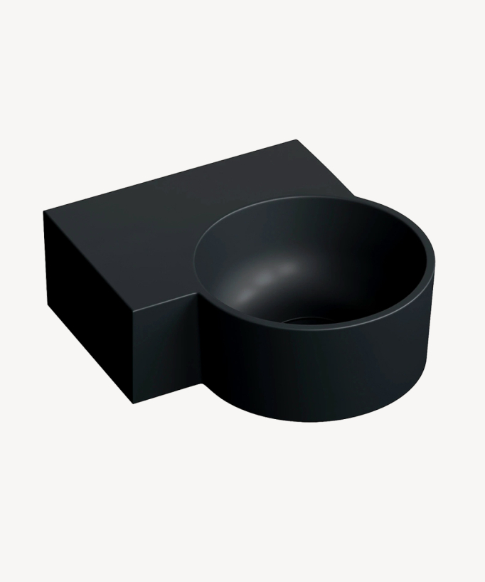 Ovo - Lavamani sospeso rotondo Nero