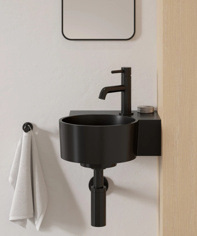 Ovo - Lavamani sospeso rotondo Nero