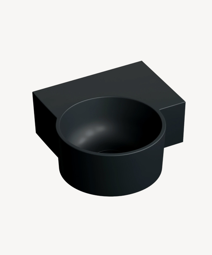 Ovo - Lavamani sospeso rotondo Nero