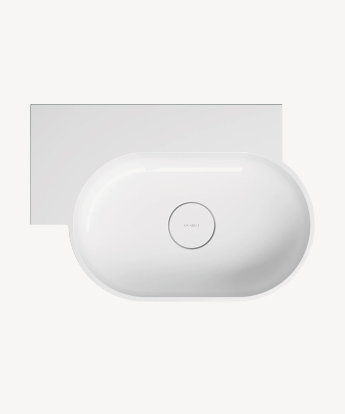 Ovo - Lavabo sospeso - Bianco lucido