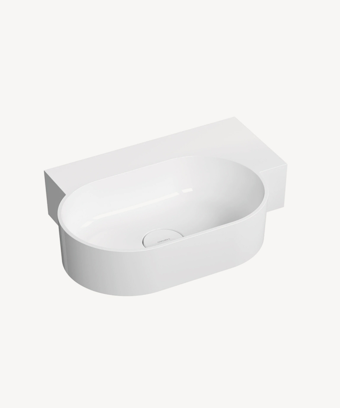 Ovo - Lavabo sospeso - Bianco lucido