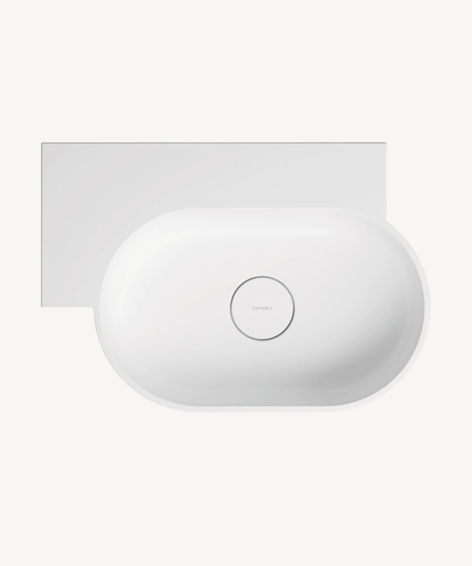 Ovo - Lavabo sospeso - Bianco opaco
