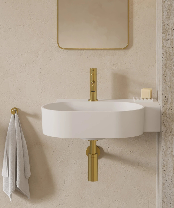 Ovo - Lavabo sospeso - Bianco opaco