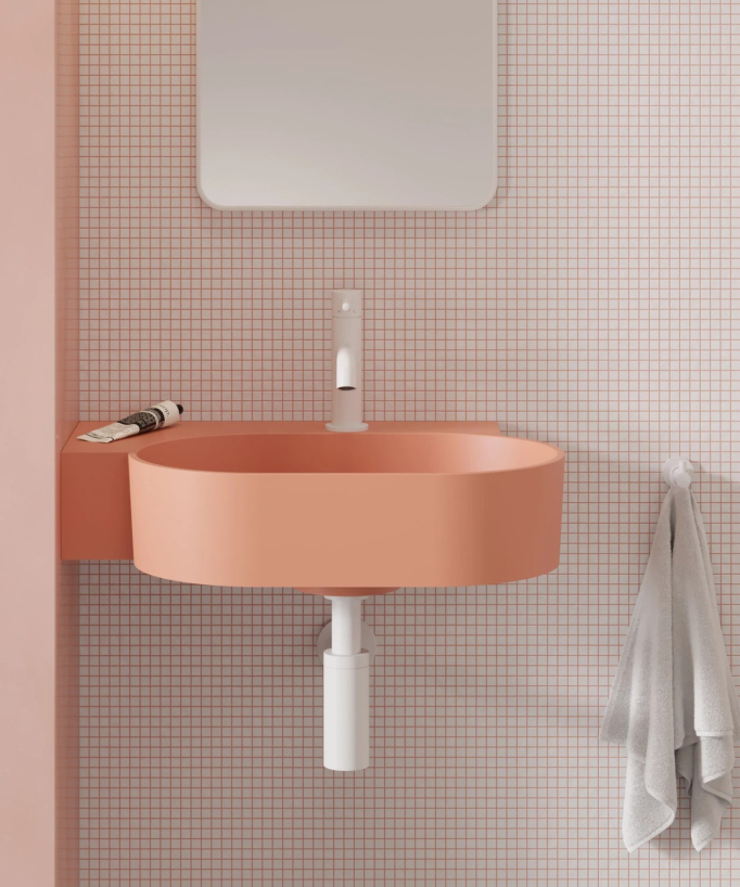 Ovo - Lavabo sospeso - Corallo