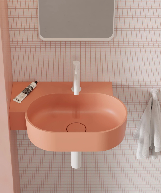 Ovo - Lavabo sospeso - Corallo
