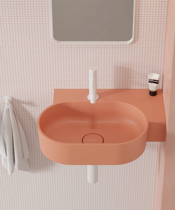 Ovo - Lavabo sospeso - Corallo