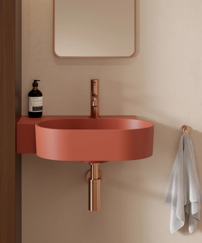 Ovo - Lavabo sospeso - Terracotta