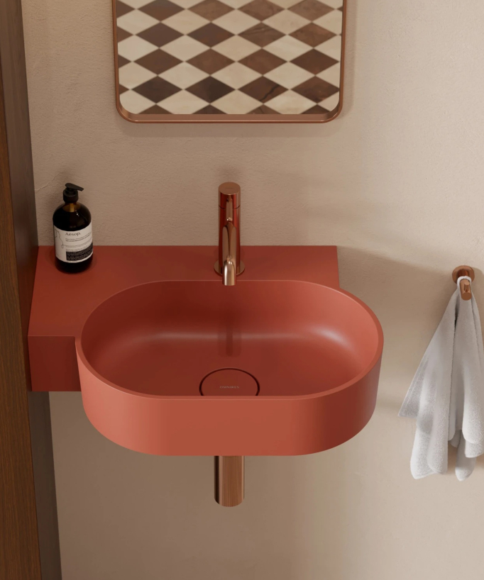Ovo - Lavabo sospeso - Terracotta