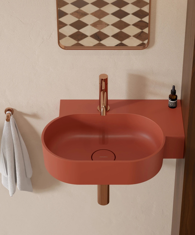 Ovo - Lavabo sospeso - Terracotta