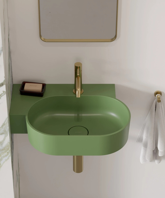 Ovo - Lavabo sospeso - Verde Oliva