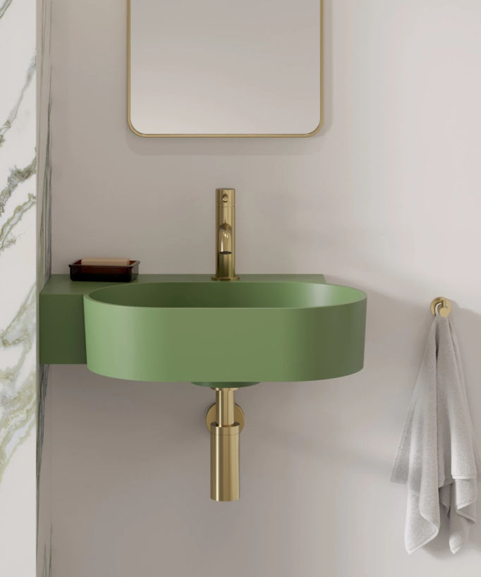 Ovo - Lavabo sospeso - Verde Oliva