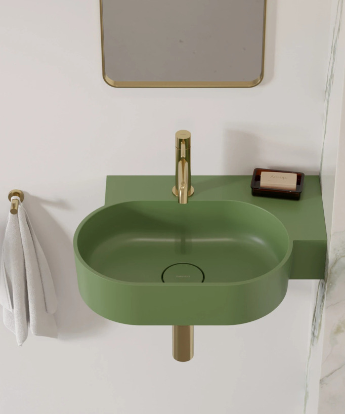 Ovo - Lavabo sospeso - Verde Oliva