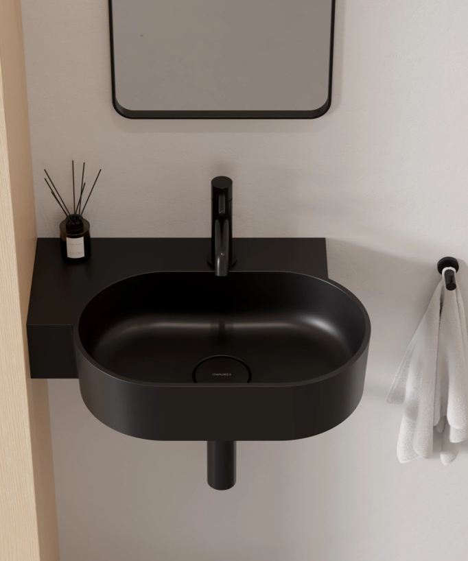 Ovo - Lavabo sospeso - Nero