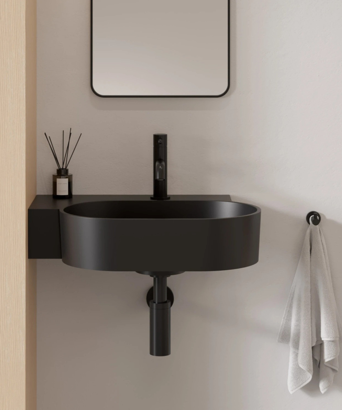 Ovo - Lavabo sospeso - Nero