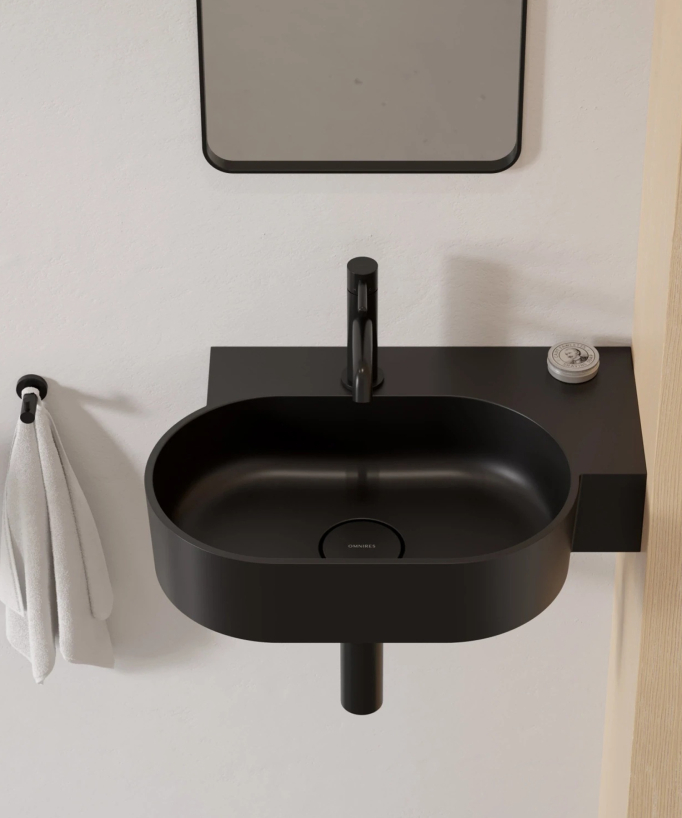 Ovo - Lavabo sospeso - Nero