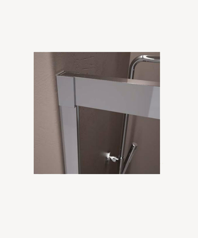 Parete doccia fissa e porta scorrevole cromata Serie Q