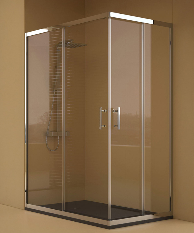 Paroi de douche avec porte coulissante Chromé, Série Low
