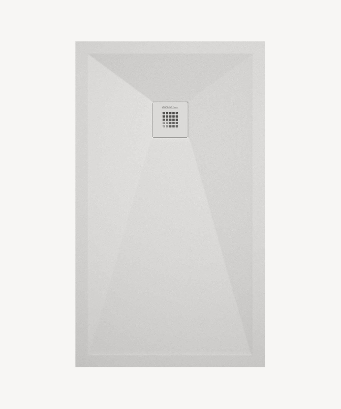 Piatto doccia Bianco effetto liscio Stone Plus, griglia colorata - small