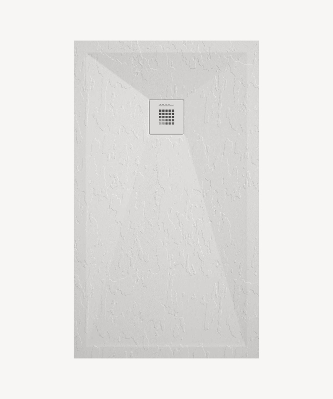 Piatto doccia Bianco finitura ardesia Stone Plus, griglia colorata - small