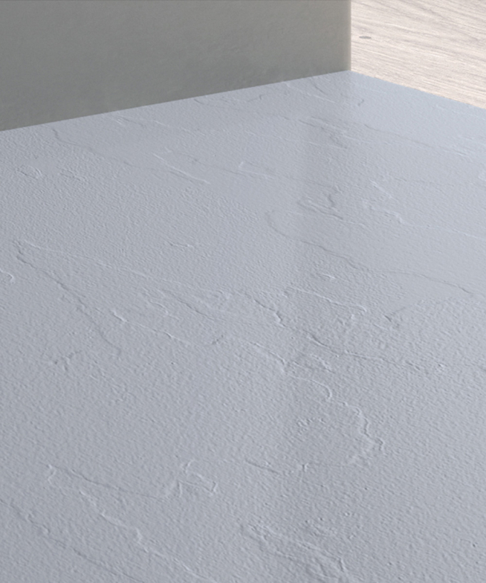 Piatto doccia Grigio finitura Ardesia Stone Plus, griglia colorata